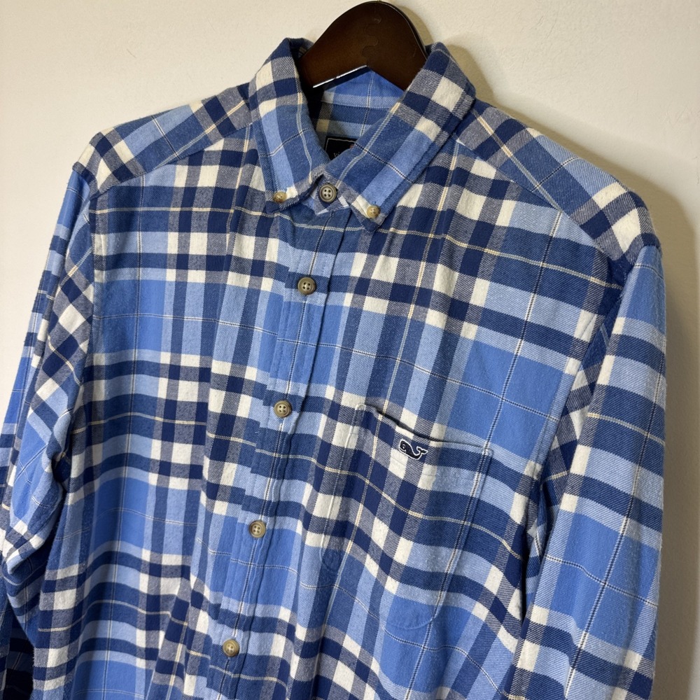 Vineyard Vines Men's Classic Fit Flannel Shirt In Blue Plaid Size‎ Large